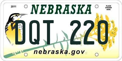 NE license plate DQT220