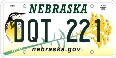 NE license plate DQT221