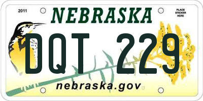 NE license plate DQT229