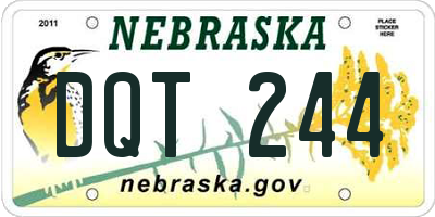 NE license plate DQT244