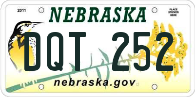 NE license plate DQT252