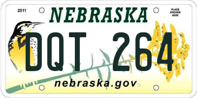 NE license plate DQT264