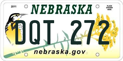 NE license plate DQT272
