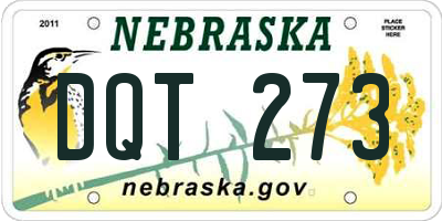 NE license plate DQT273