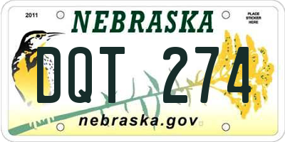 NE license plate DQT274