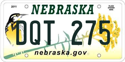 NE license plate DQT275