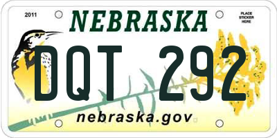 NE license plate DQT292