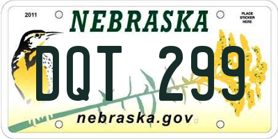 NE license plate DQT299