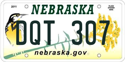 NE license plate DQT307