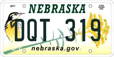 NE license plate DQT319