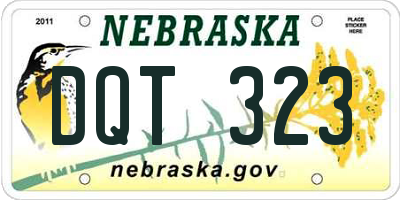 NE license plate DQT323