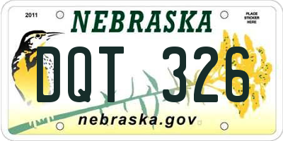 NE license plate DQT326