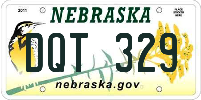 NE license plate DQT329