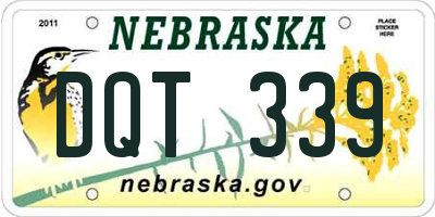 NE license plate DQT339