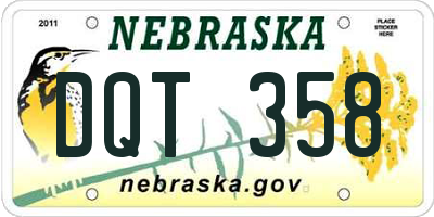 NE license plate DQT358