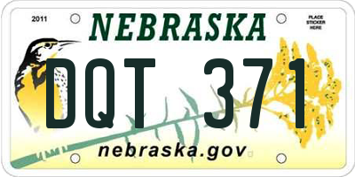 NE license plate DQT371