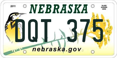 NE license plate DQT375