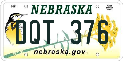 NE license plate DQT376