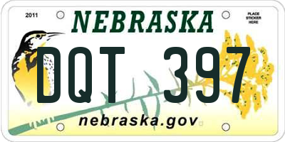 NE license plate DQT397