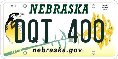 NE license plate DQT400