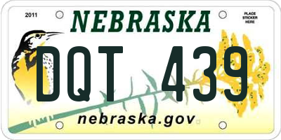 NE license plate DQT439
