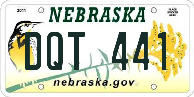 NE license plate DQT441