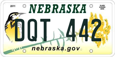NE license plate DQT442