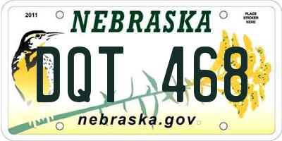 NE license plate DQT468