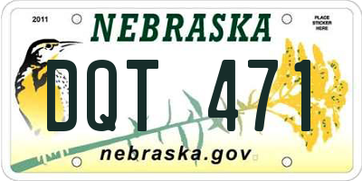 NE license plate DQT471