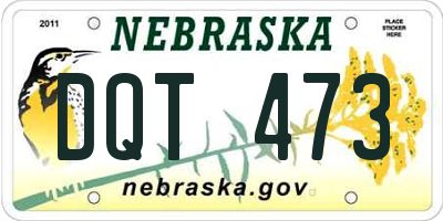 NE license plate DQT473