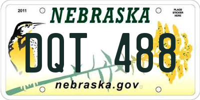 NE license plate DQT488