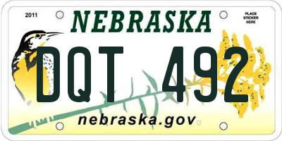 NE license plate DQT492