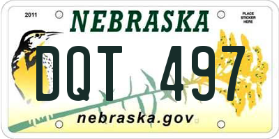 NE license plate DQT497