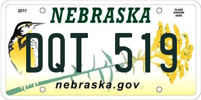 NE license plate DQT519