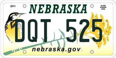 NE license plate DQT525