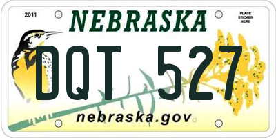 NE license plate DQT527