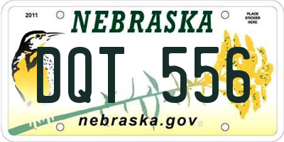 NE license plate DQT556