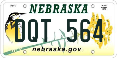 NE license plate DQT564