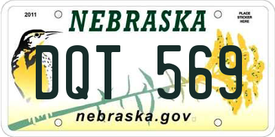 NE license plate DQT569
