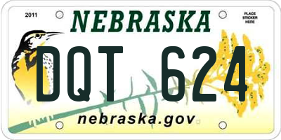 NE license plate DQT624