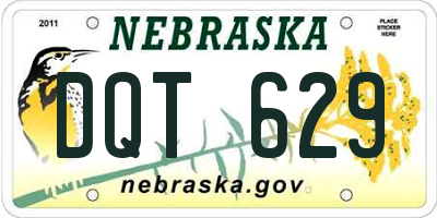 NE license plate DQT629