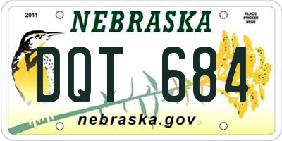 NE license plate DQT684