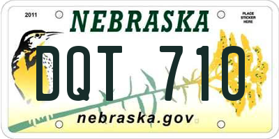 NE license plate DQT710