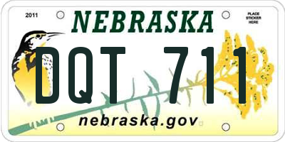 NE license plate DQT711