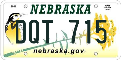 NE license plate DQT715