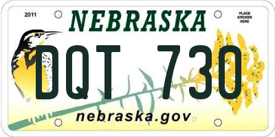 NE license plate DQT730