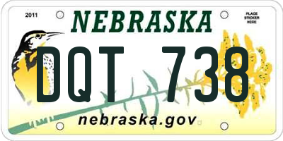 NE license plate DQT738