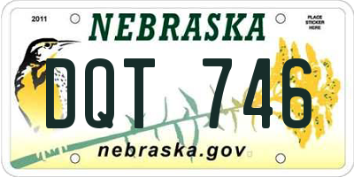 NE license plate DQT746