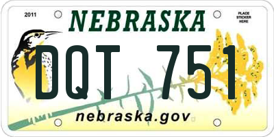NE license plate DQT751