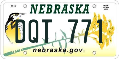 NE license plate DQT771